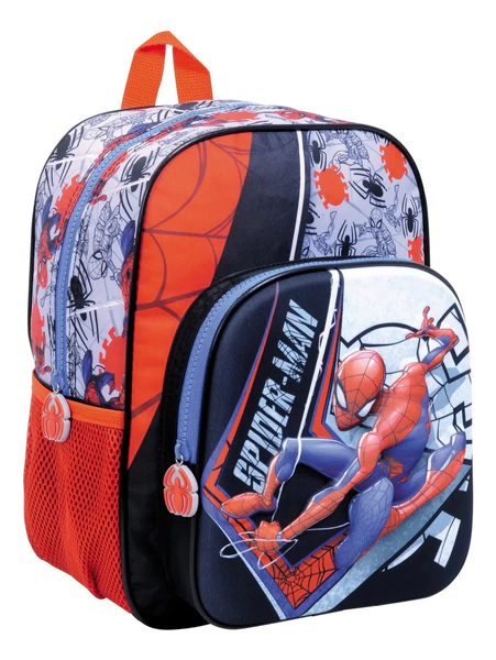 Mochila Espalda 12 Spiderman Gray Wabro Original