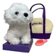 Peluche Perro Yifeng 909-1 Kit Con Bolso Y Peine 15 Cm