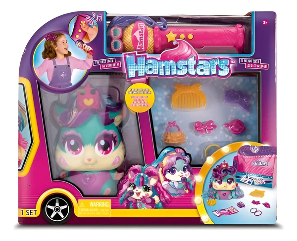 Hamstars Popstar World Tour Bus Con Microfono Y Accesorios