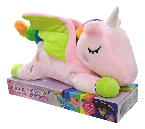 Unicornio De Peluche Luminoso Con Alas Luz De Noche Juliana