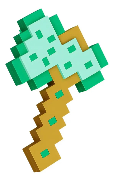 Hacha De Juguete 3d Para Armar 19 Piezas Minecraft Verde