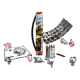 Mega Tubo Set Arte Jurassic World Creativo Portatil Nenes