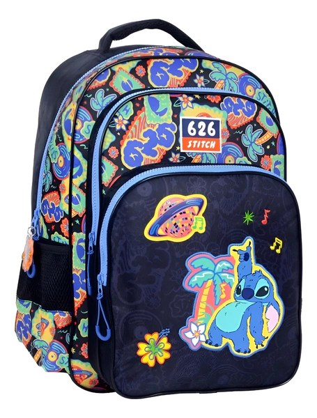 Mochila 43 Cm Stitch Disco Espalda Geométrico