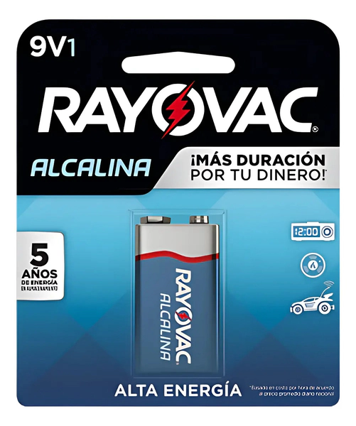 Pila Bateria Alcalina 9v Rectangular - 1 Unidad Rayovac