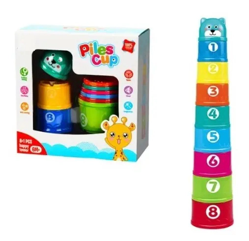 Juego Apilamiento Con Tazas 8 Piezas Bebe Juguete Didáctico