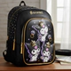 Mochila Escolar Kuromi Diamantes 17 Pulgadas Espalda Wabro Negro Geométrico