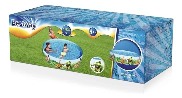 Pileta Redonda Rigida Dinosaurios Chica 183x38 Bestway