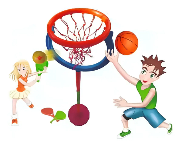 Tenis Orbital Paletas Y Aro De Basquet Con Pelota Juegosol
