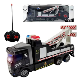 Camion Policia A Radiocontrol Con Grua Y Luces