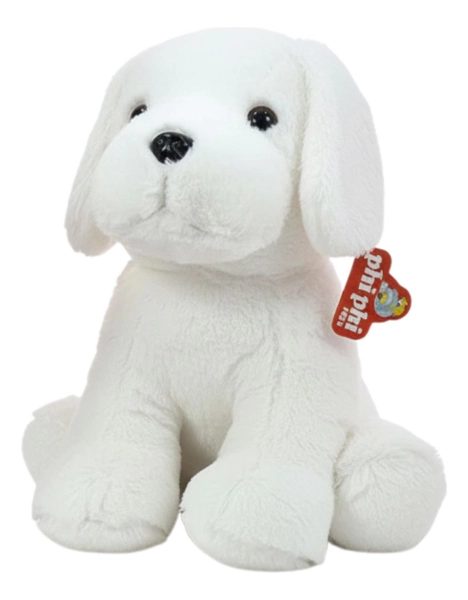 Peluche Perros Sentados Suaves 40 Cm. Phi Phi Toys Blanco
