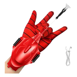 Guante Spiderman Lanza Telaraña Electronico Iman Sopapa Rojo