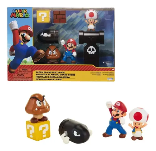 Juguete Playset Diorama Super Mario Bros Acorn Plains 25 Cm