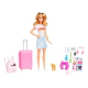 Barbie Viajera Mattel Muñeca Con Valija Mascota Y Accesorios