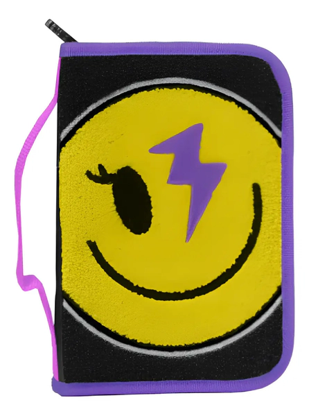 Cartuchera Rígida Footy Con Dos Cierres Y Diseño Happy Smile