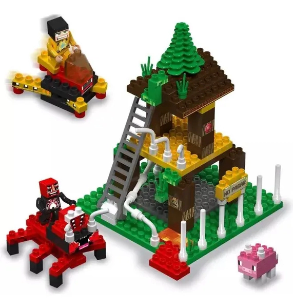 Bloques Para Armar Pixeland Bosque Aracnido 147 Pza Blocky