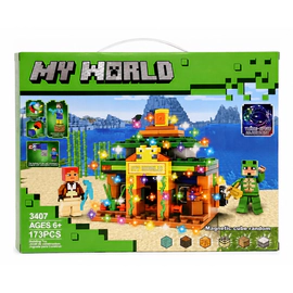 Bloque Magnético My World 173 Piezas con luz Tipo Minecraft