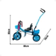 Triciclo Con Timbre Y Manija Direccional Doble Canasto CELESTE