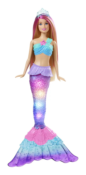 Barbie Sirena Dreamtopia Luces Mágicas Cola Brillante 30cm