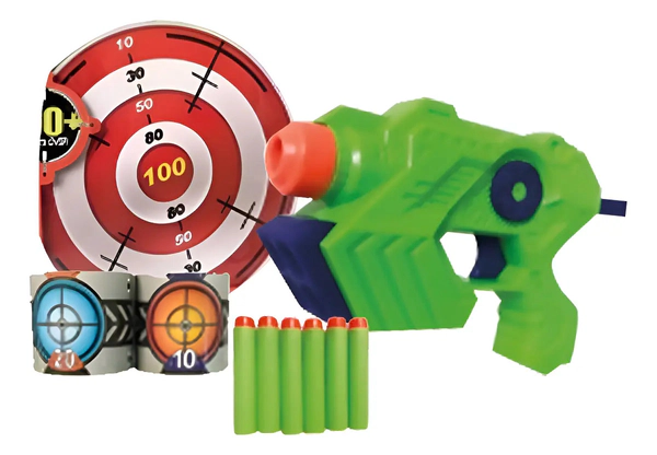 Pistola Juguete Lanza Dardos Y Accesorios Soft Shoot Game