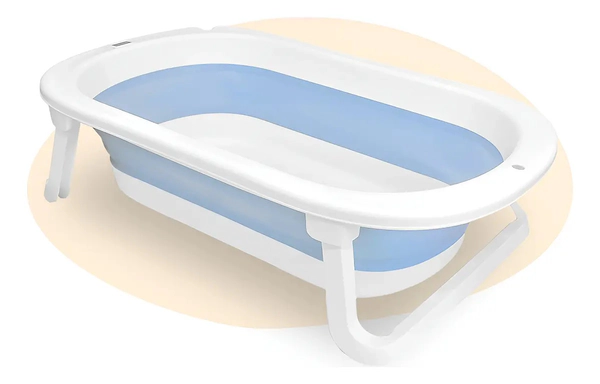 Bañera Bebe Plegable Ultra Compacta C/ Termómetro Para Bebes