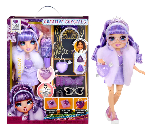 Muñeca Rainbow Creative Crystals Crea Accesorios Con Resina