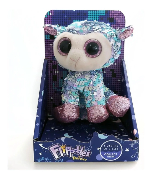 Peluche Suave Oveja Con Brillo Reversible Flippables