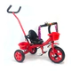 Triciclo Con Timbre Y Manija Direccional Doble Canasto ROJO