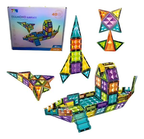 Juego Magnetico De Encastre Para Niños 81 Piezas