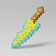 Cuchillo Pixelado 3d Bloques Para Armar 16 Piezas Minecraft Amarillo
