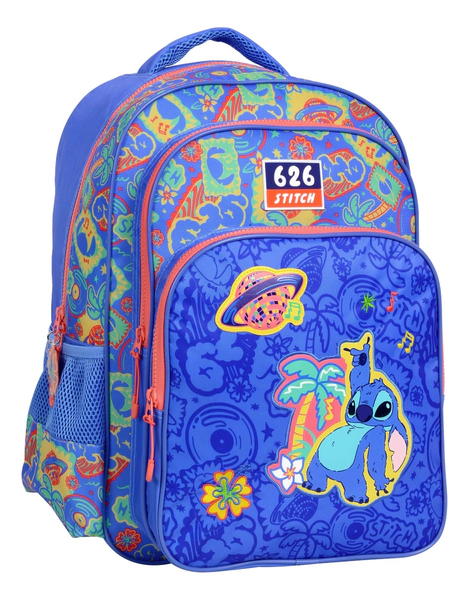 Mochila 43 Cm Stitch Disco Espalda Geométrico