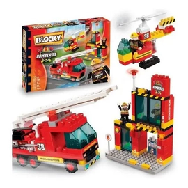 Bloques Para Armar Blocky Bomberos 160 Piezas Dimare