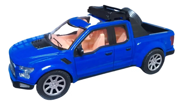Camioneta Pick Up Color Negro A Fricción Detalles Realistas