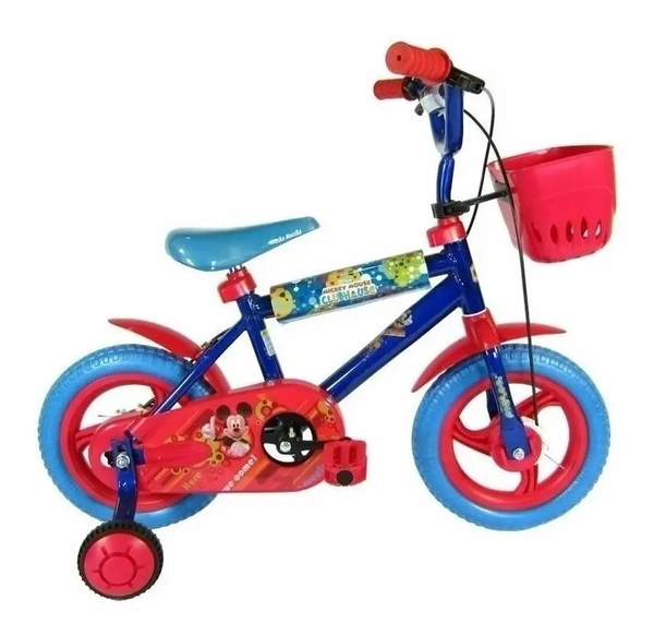 Bicicleta Paseo Mickey Disney Rodado 12 C/ Rueditas. Cuotas