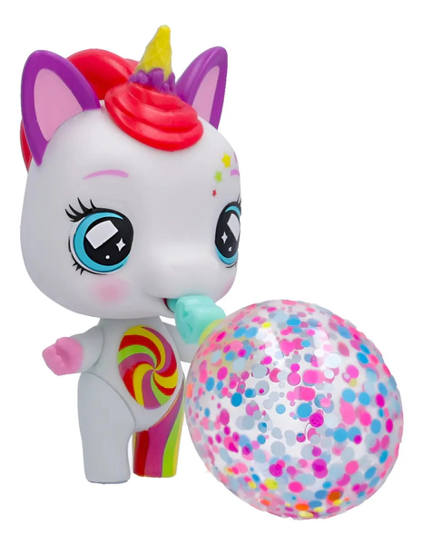 Muñeca Glitter Party Animales Sopla Burbujas
