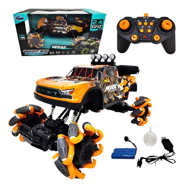 Smart Car Explore Camioneta R/c 4x4 Todo Terreno Lanza Spray en la pista