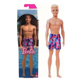 Muñeco Ken Playa Barbie Original Mattel Con Short Morado