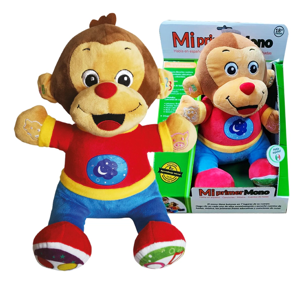 Mono Soft Hug Interactivo Educativo Con Canciones Y Cuentos
