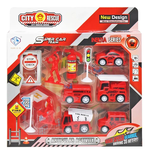 Set De Ciudad Autobus Y Ciudad Bomberos City Rescue