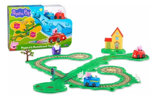 Ciudad Runabout Peppa Pig Tren Auto Casa Sonidos 13 Piezas