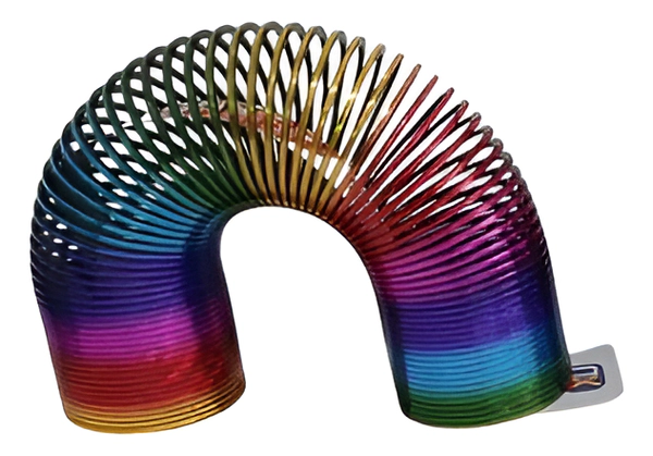 Resorte Arcoiris Metálico Juguete Antiestrés Espiral Grande