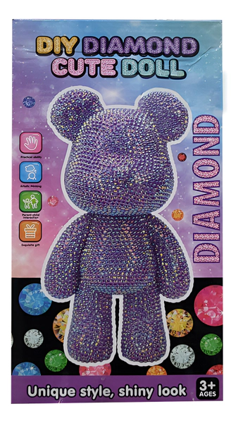 Muñeco Decorativo Oso Diy Diamond Cute Doll Con Brillos