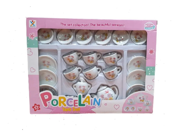 Mini Set De Té De Porcelana Infantil Con 6 Tazas Y 12 Platos