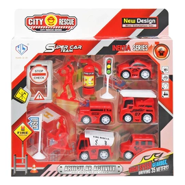 Set De Ciudad Autobus Y Ciudad Bomberos City Rescue