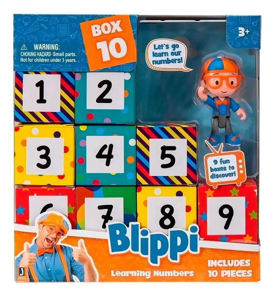 Blippi Boxes Suprise Numeros Figura Coleccionable Orig Wabro