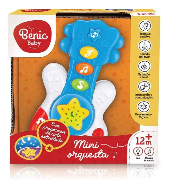 Mini Guitarra Musical Luces Sonido Primera Infancia Bebé