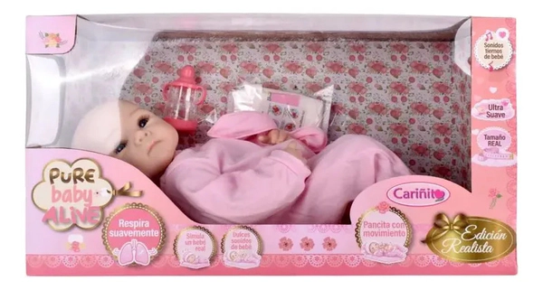 Bebote Realista Cariñito Pure Baby Alive Respira Suavemente