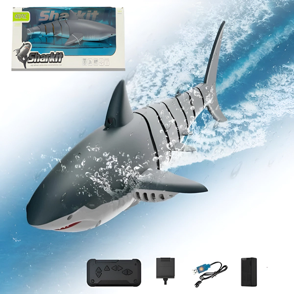 Tiburon Barco A Radio Control Con Camara Hd Control Por App Gris Tiburón