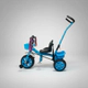 Triciclo Con Timbre Y Manija Direccional Doble Canasto CELESTE