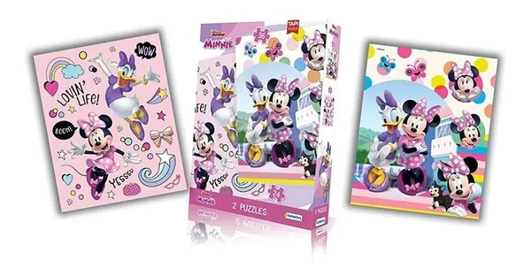 Rompecabezas Minnie 2 En 1 Disney 24 Y 36 Piezas Tapimovil