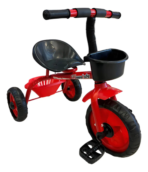 Triciclo Infantil Reforzado Rueda Maciza Con Canasto Niños